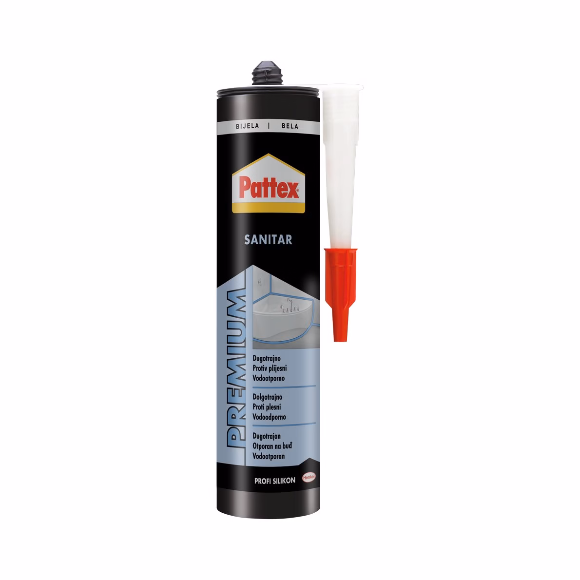 Pattex Sanitarni silikon beli 280 ml