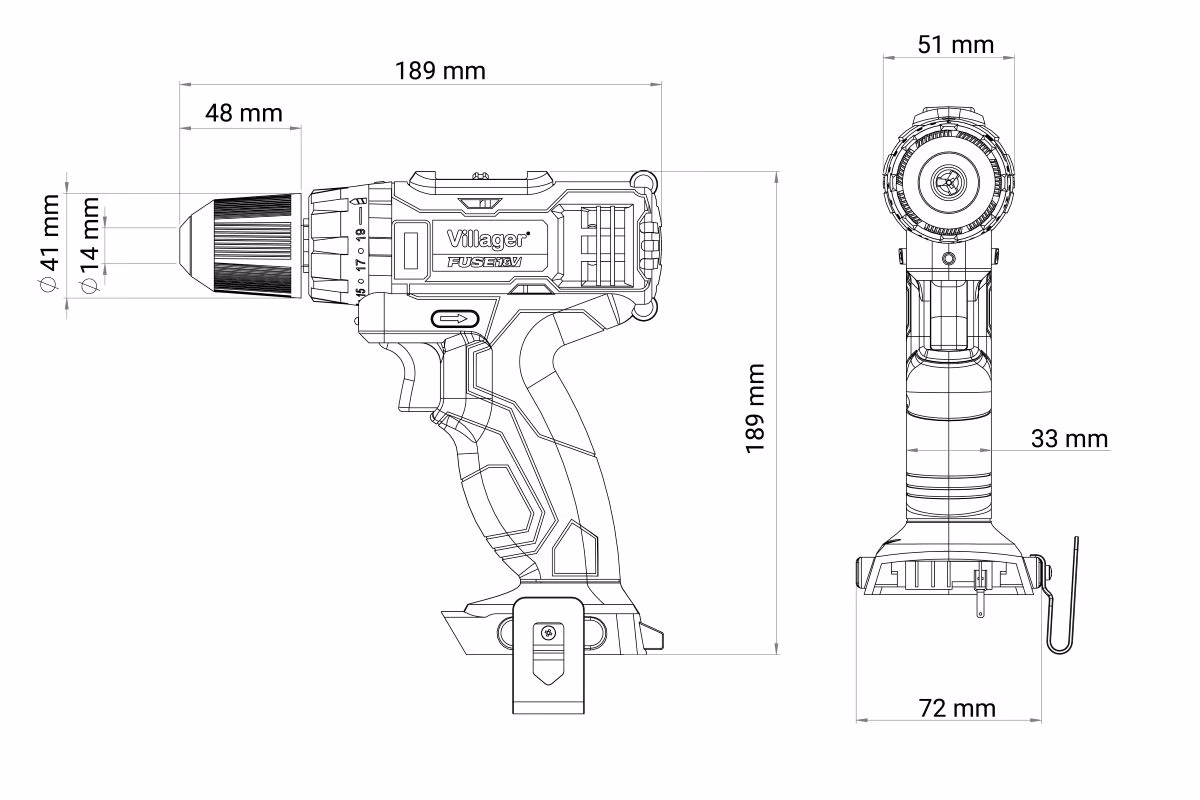 Fuse akumulatorska bušilica VLN 3220-1BCB - Slika 26